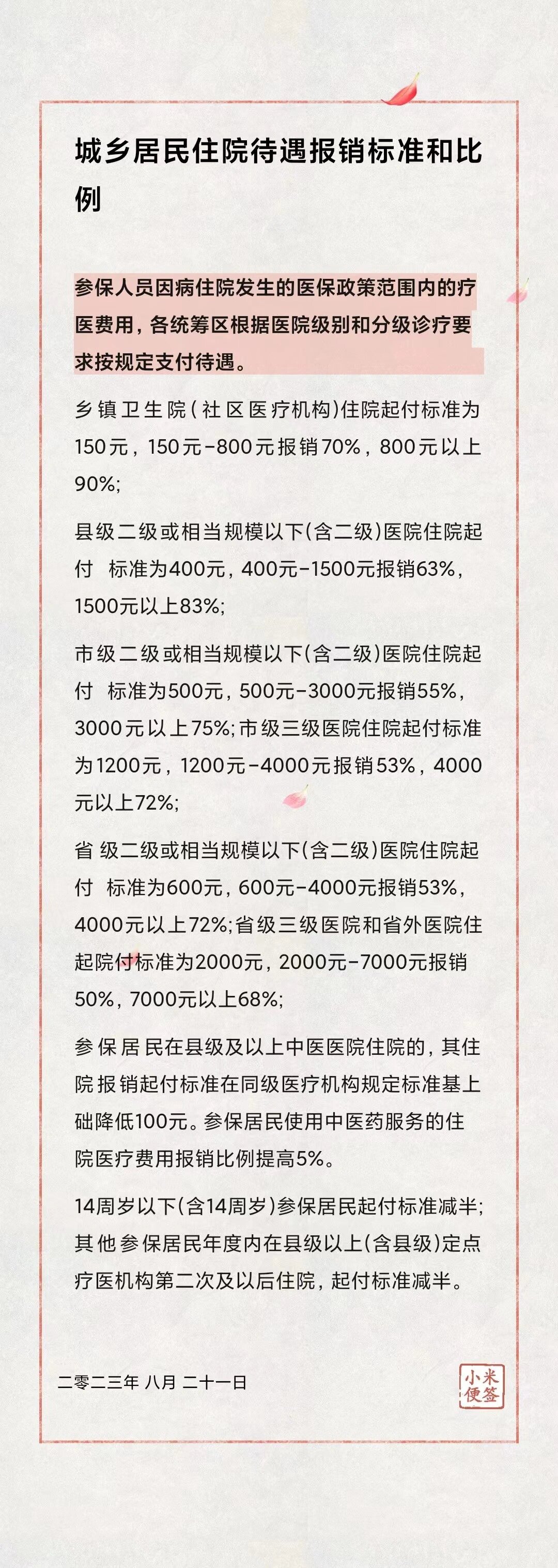 农村医保报销比例2019(2020农村医保报销标准)
